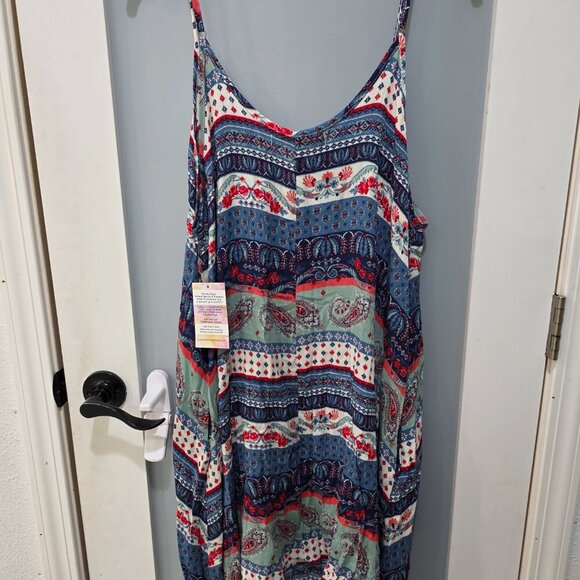 Paisley Raye Boho Midi Dress – Colorful Patchwork Print – Size 1X – NWT - Picture 8 of 8